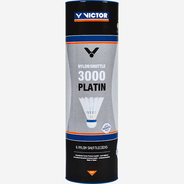 Victor Badmintonbälle Nylon Shuttle 3000 Platin 6er Dose weiß oder gelb