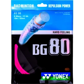 Badmintonsaite Yonex BG 80 Pink (12 m)