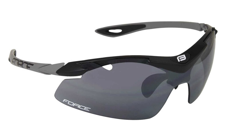 FORCE DUKE Fahrrad Sonnenbrille mit Laser Schwarze Wechsellinsen /9102x~ 