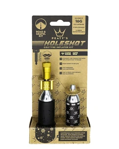 CO2-Pumpenaufsatz mit Kartuschen-Set PEATY'S  Road & gravel (16g) - gold (ppr-hti-rag-gld-12)