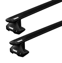 Dachträger Thule mit EVO WingBar Black Chevrolet Silverado 4-T Crew-cab Normales Dach 14-18