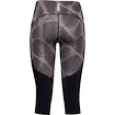 Damen 3/4 Leggings Under Armour Fly Fast Printed Speed Capri rosa