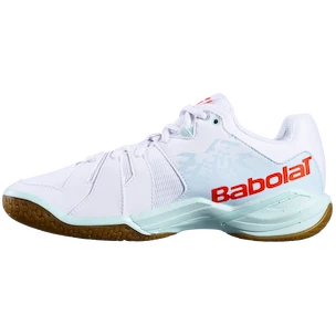 Damen Hallenschuhe Babolat  Shadow Spirit White/Light Blue