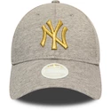 Damen-Kappe New Era 9Forty Metallic Logo MLB New York Yankees Grey
