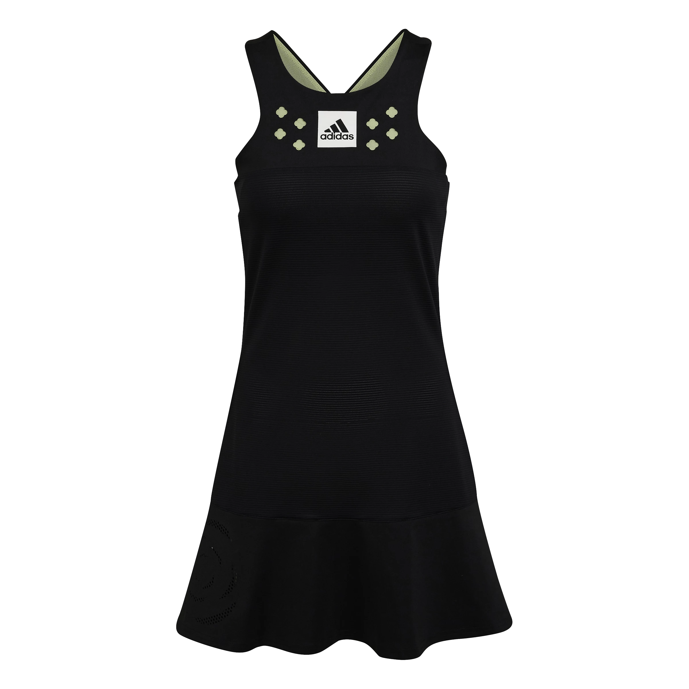Damen Kleid adidas Paris Y Dress Primeblue Black Lime Sportega