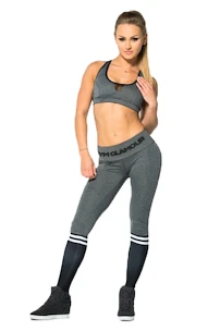 Damen Leggins Gym Glamour  Legíny šedé s černými ponožkami