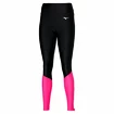 Damen Leggins Mizuno  Long Tight Black/Pink Peacock