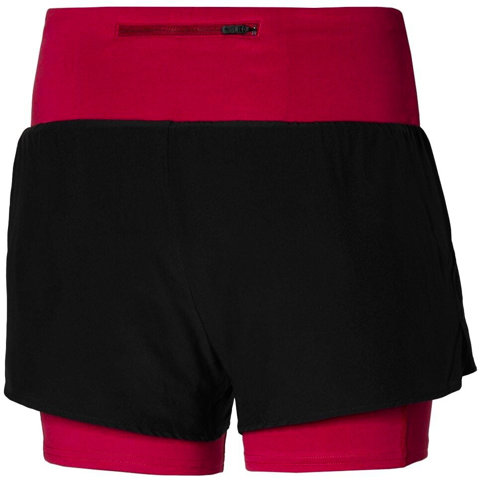 Damen Shorts Mizuno  2 in 1 4.5 Short/Black/Persian Red