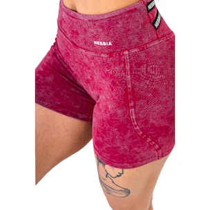 Damen Shorts Nebbia NEBBIA x OLYMPIA Washed High Waisted Leggings Shorts HERITAGE 780 red