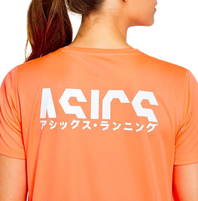 Damen T-Shirt Asics Katakana SS Top Coral | Sportega