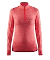 Damen T-Shirt Craft Active Comfort Zip LS Pink