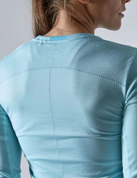 Damen T-Shirt Craft Fuseknit Comfort LS hellblau