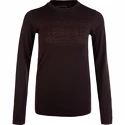 Damen T-Shirt Endurance Yalia Seamless Wool Print LS Baselayer dunkelviolett