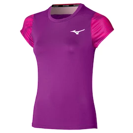 Damen T-Shirt Mizuno Charge Printed Tee Purple Magic