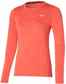 Damen T-Shirt Mizuno Impulse Core LS Tee Living Coral