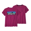 Damen T-Shirt Patagonia  P-6 Logo Responsibili Star Pink