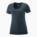 Damen T-Shirt Salomon Agile SS T-Shirt grau-schwarz
