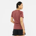 Damen T-Shirt Salomon  Cross Run Graphic Tee Cabernet