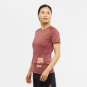 Damen T-Shirt Salomon  Cross Run Graphic Tee Cabernet