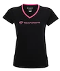 Damen T-Shirt TECNIFIBRE Lady Cotton Black/Pink - Gr.. XS