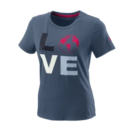 Damen T-Shirt Wilson Love Earth Tech Tee W China Blue