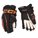 Eishockeyhandschuhe CCM Tacks XF 80 Black/Orange Junior 11 Zoll