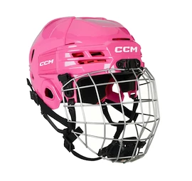 Eishockeyhelm CCM Tacks 70 Combo Pink Bambini