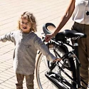 Fahrrad Kindersitz Urban Iki  Junior seat without carrier frame Bincho Black/Kurumi Brown