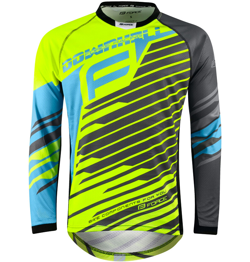 Fahrradtrikot Herren Force MTB Downhill fluoblue