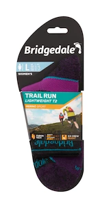 Frauensocken Bridgedale  Trail Run Lightweight T2 Merino Sport ¾ Crew Damson