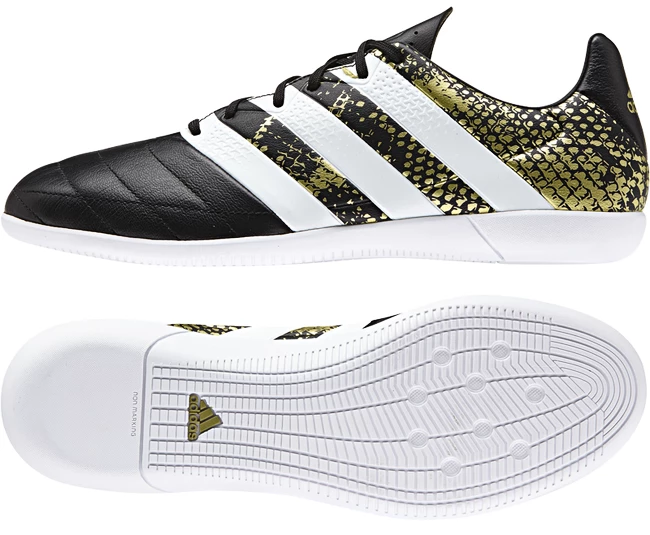 Hallen Fussballschuhe adidas Ace 16.3 IN Leather Black Sportega