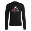 Herren adidas Fast Graphic LS Tee Schwarz