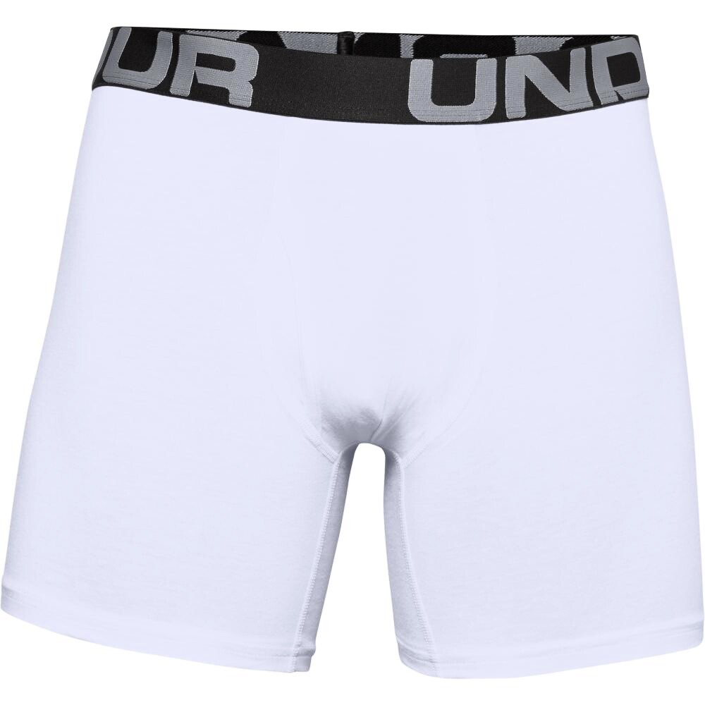 Herren Boxer Shorts Under Armour Charged Cotton 6" 3 Pack weiss Dynamic
