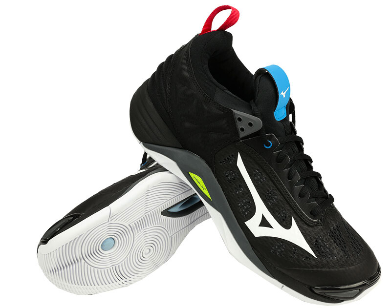 Mizuno Herren Wave Momentum Hallenschuhe Turnschuhe Sneaker Schwarz Sport Squash 