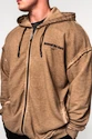 Herren Hoodie Nebbia  Washed-off Zip Up Hoodie GYM BRO 362 Light Brown