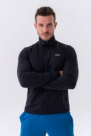 Herren Jacke Nebbia Long sleeved w hoodie Sporty Zipper Jacket with side pockets “Control” 332 black