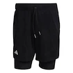 Herren Shorts adidas  Melbourne Tennis Two-in-One 7-inch Shorts Black XXL