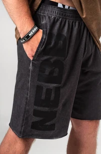 Herren Shorts Nebbia  Washed-off Gym Sweatshorts NO BS Black L