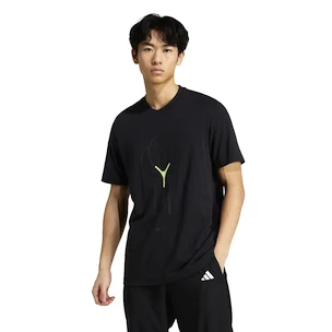 Herren T-Shirt adidas  Rackets Graphic Tee Black