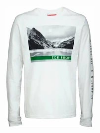 Herren T-Shirt CCM NOSTALGIA POND L/S TEE SR White