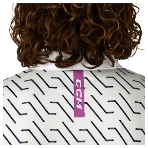 Herren T-Shirt CCM  Polo Print Blanc