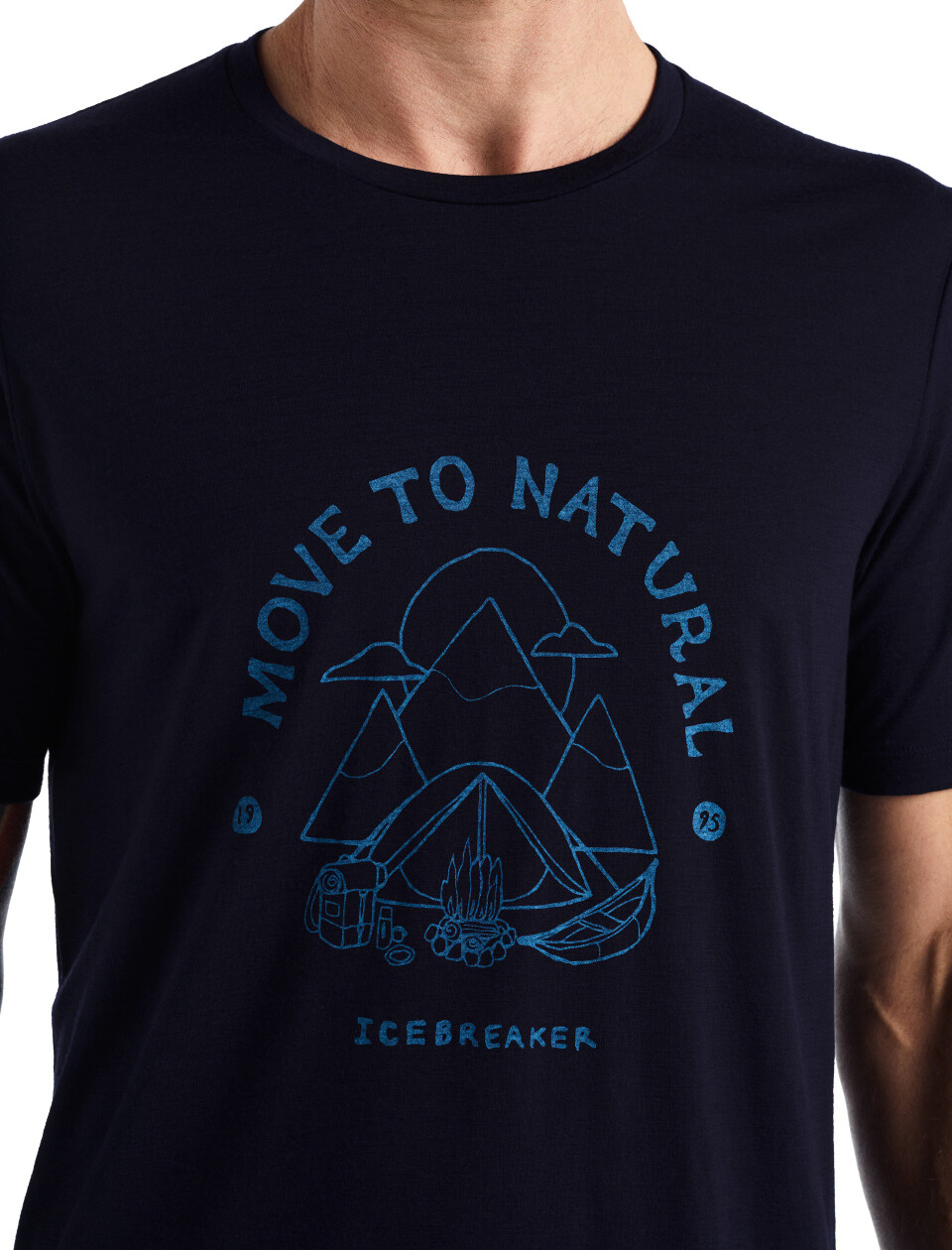 Herren T-Shirt Icebreaker  Tech Lite II SS Tee Canopy Camper Midnight Navy