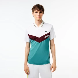 Herren T-Shirt Lacoste Medvedev New York Day Polo White/Limeira