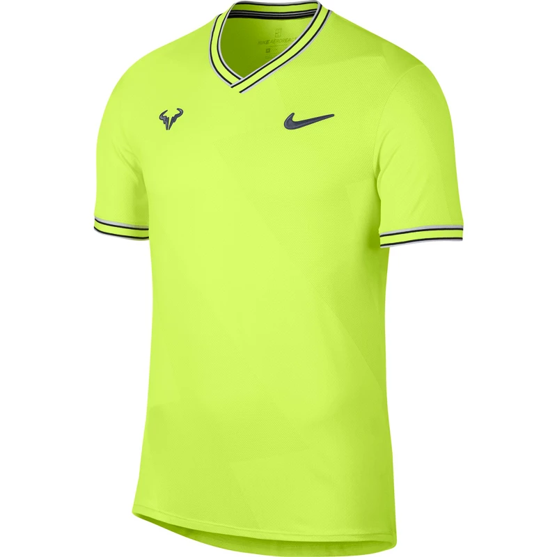 Herren T Shirt Nike Rafa Aeroreact Jacquard Volt Glow Sportega