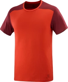 Herren T-Shirt Salomon Essential Colorblock Fiery Red