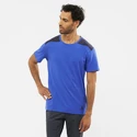 Herren T-Shirt Salomon  Essential Colorblock Nautica Blue