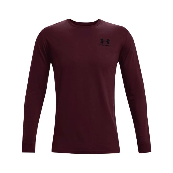 Herren T Shirt Under Armour SPORTSTYLE LEFT CHEST LS Dark maroon