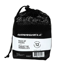 Hockey Puck WinnWell black official (6 pcs)
