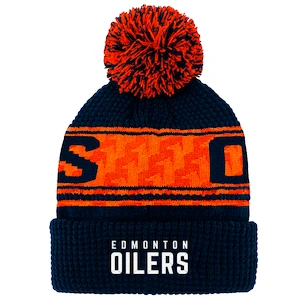 Kinder Mütze Outerstuff Pattern Jacquard Cuff Pom NHL Edmonton Oilers