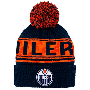 Kinder Mütze Outerstuff Pattern Jacquard Cuff Pom NHL Edmonton Oilers